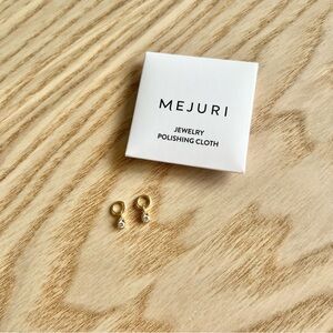 Mejuri Mini Pear Diamond Hoop Charms